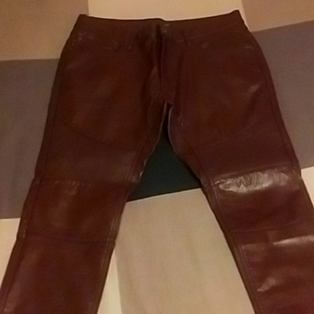Faux leather pants